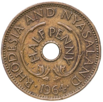 купить Родезия и Ньясаленд 1/2 пенни (penny) 1964
