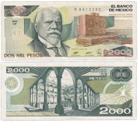 купить Мексика 2000 песо 1989 год (Pick 86c)