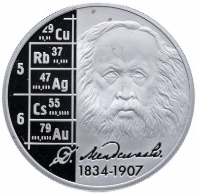 купить 2 рубля 2009 ММД "Учёный-энциклопедист Д.И. Менделеев - 175 лет со дня рождения"
