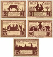 купить Германия (Липпе-Детмольд: Падерборн) набор из 5 нотгельдов 1921 (1043.5 /В2)