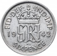Купить Великобритания 6 пенсов 1942