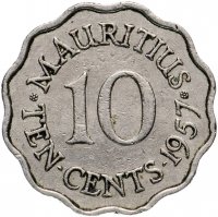 купить Маврикий 10 центов (cents) 1957