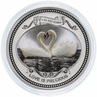Купить Острова Кука 2 доллара 2008 "Любовь драгоценна.Белые Лебеди"