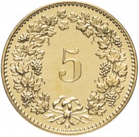 купить Швейцария 5 раппенов (rappen) 2016