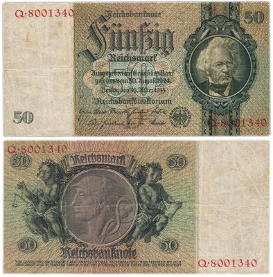купить Германия 50 рейхсмарок 1933 (Pick 182)
