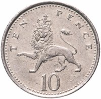 Купить Великобритания 10 пенсов (pence) 1998-2008