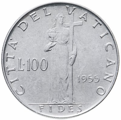 купить Ватикан 100 лир (lire) 1955