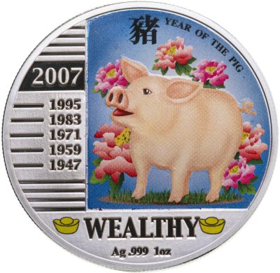 купить Остров Ниуэ 1 доллар 2007 "Год свиньи: Богатство"