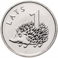 Купить Латвия 1 лат 2012 "Ежик"