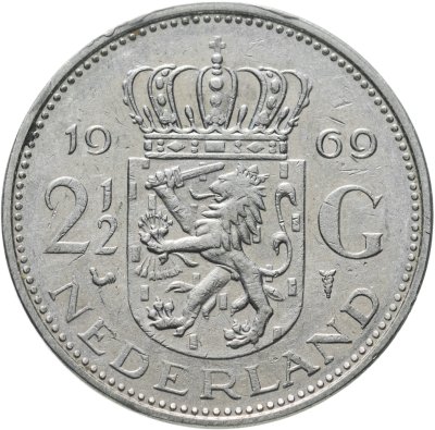 купить Нидерланды 2 1/2 гульдена (gulden) 1969
