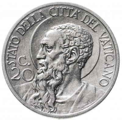 купить Ватикан 20 чентезимо (centesimi) 1932