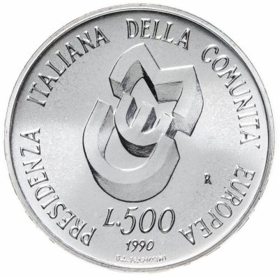купить Италия 500 лир (lire) 1990 "Итальянское президентство в Европейском экономическом сообществе"