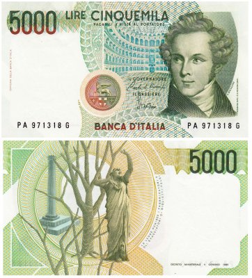 купить Италия 5000 лир 1985 (Pick 111a)