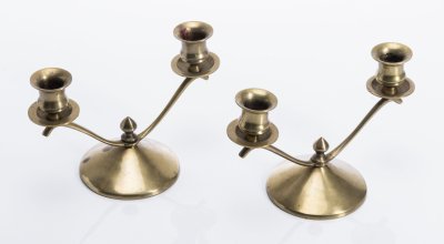 купить Набор из двух подсвечников на 2 свечи, латунь, Китай, 1970-1990 гг.
