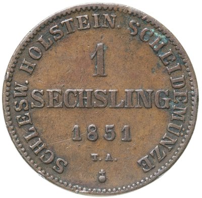 купить Германия, Шлезвиг-Гольштейн 1 сешлинг 1851
