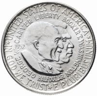 Купить США 50 центов (1/2 доллара) 1952 "Джордж Вашингтон Карвер и Букер Талиафер Вашингтон"