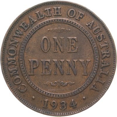 купить Австралия 1 пенни (penny) 1934