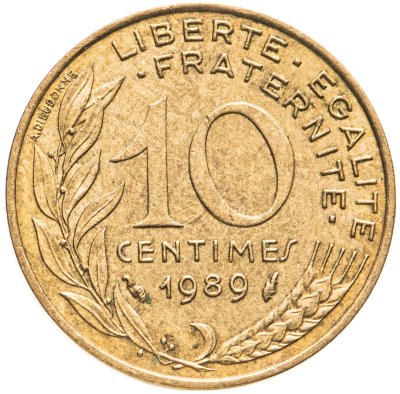 купить Франция 10 сантимов (centimes) 1989