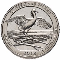 купить США 1/4 доллара (25 центов, квотер) 2018 S — "Национальные парки -Камберленд Айленд" (44-й парк)