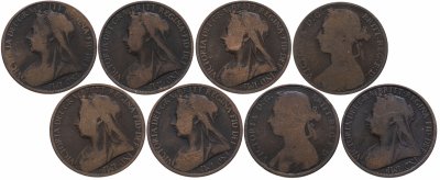 купить Великобритания набор из 8 монет 1882-1901