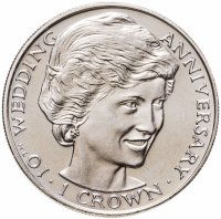 купить Гибралтар 1 крона (crown) 1991 "10 лет свадьбе Принца Чарльза и Леди Дианы - Леди Диана"