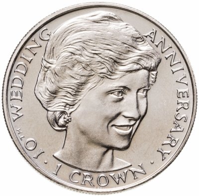 купить Гибралтар 1 крона (crown) 1991 "10 лет свадьбе Принца Чарльза и Леди Дианы - Леди Диана"