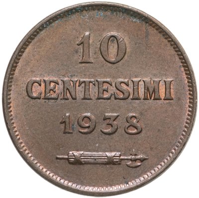 купить Сан-Марино 10 чентезимо (centesimi) 1938