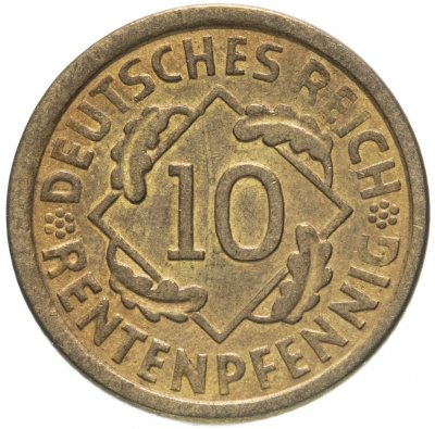 купить Германия (Веймарская республика) 10 рейхспфеннигов (reichspfennig) 1924 A знак монетного двора "A" — Берлин