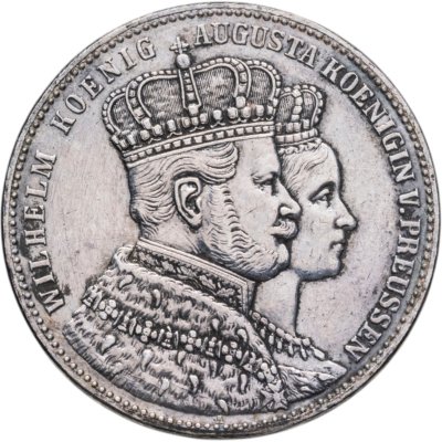 купить Германия, королевство Пруссия. 1 союзный талер (vereinstaler) 1861 - Коронация Вильгельма I и Августы