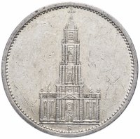 купить Германия (Третий рейх) 5 рейхсмарок (reichsmark) 1934 A "Гарнизонная церковь в Потсдаме", без даты на реверсе