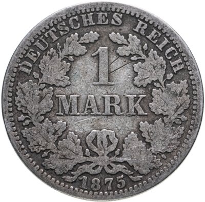 купить Германская Империя 1 марка 1875, знак монетного двора: "A" - Берлин