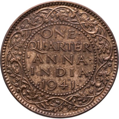 купить Британская Индия 1/4 анны (anna) 1941