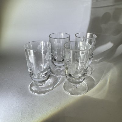 купить Набор из 4 рюмок с геометрическим декором, хрусталь, СССР, 1970-1990 гг.