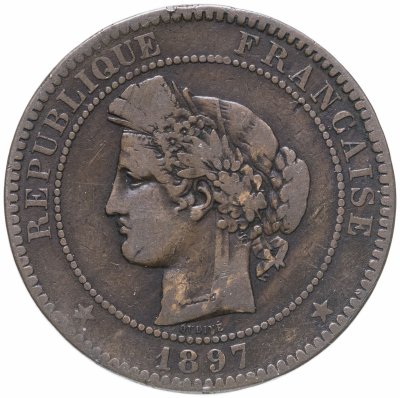 купить Франция 10 сантимов (centimes) 1897