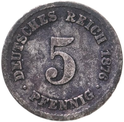 купить Германия 5 пфеннигов 1876 В