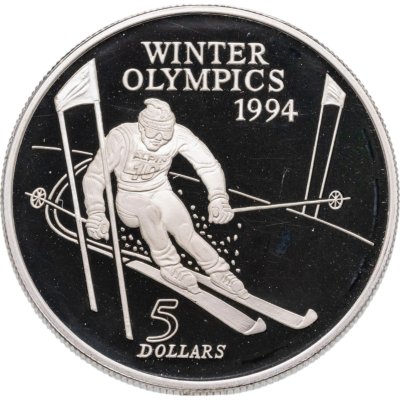 купить Новая Зеландия 5 долларов (dollar) 1994 XVII зимние Олимпийские Игры, Лиллехаммер-94