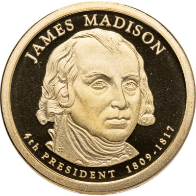 купить США 1 доллар (dollar) 2007 S Proof "Джеймс Мэдисон (4-й президент США)" знак монетного двора "S" - Сан-Франциско