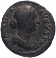 Купить Римская Империя Фаустина Младшая 161–175 гг дупондий/ас (реверс: Летиция стоит, в руках - ветвь и скипетр)