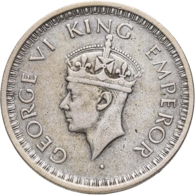 купить Индия (Британская) 1/2 рупии (rupee) 1944 L знак монетного двора: "L" - Лахор