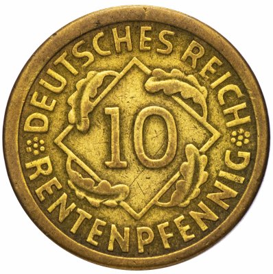 купить Германия 10 пфеннигов (рентенпфеннигов, rentenpfennig) 1924 A