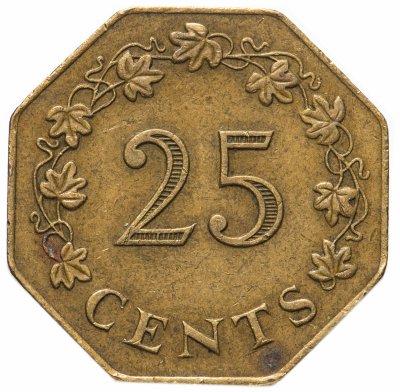 купить Мальта 25 центов (cents) 1975
