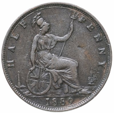 купить Великобритания 1/2 пенни 1889