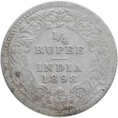 купить Индия (Британская) 1/4 рупии (rupee) 1898 C знак монетного двора: "C" - Калькутта