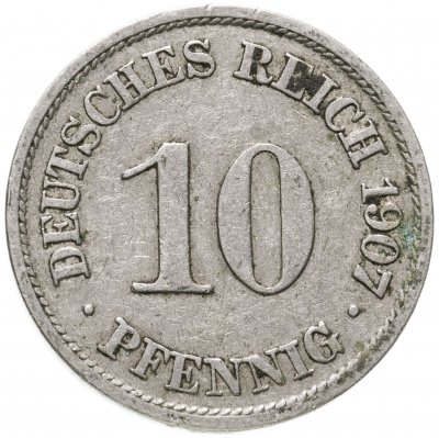 купить Германская Империя, Пруссия 10 пфеннигов 1907 "А"