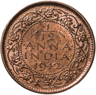 купить Британская Индия 1/12 анны 1942