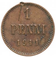 купить 1 пенни 1911, монета для Финляндии