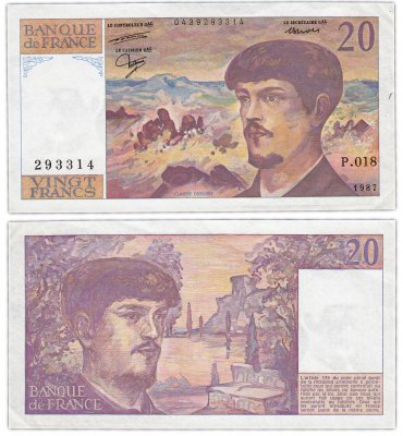 купить Франция 20 франков 1987 (Pick 151b)