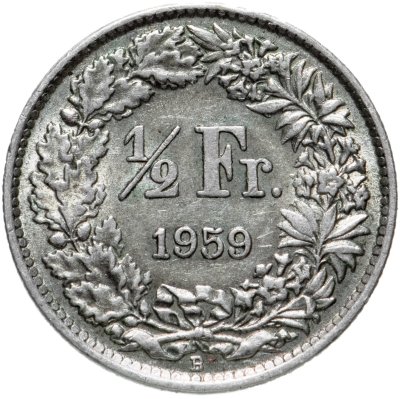 купить Швейцария 1/2 франка (franc) 1959