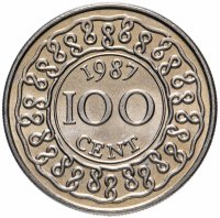 купить Суринам 100 центов (cents) 1987