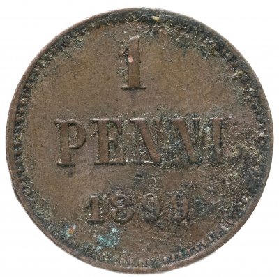 купить 1 пенни (penny) 1899, монета для Финляндии